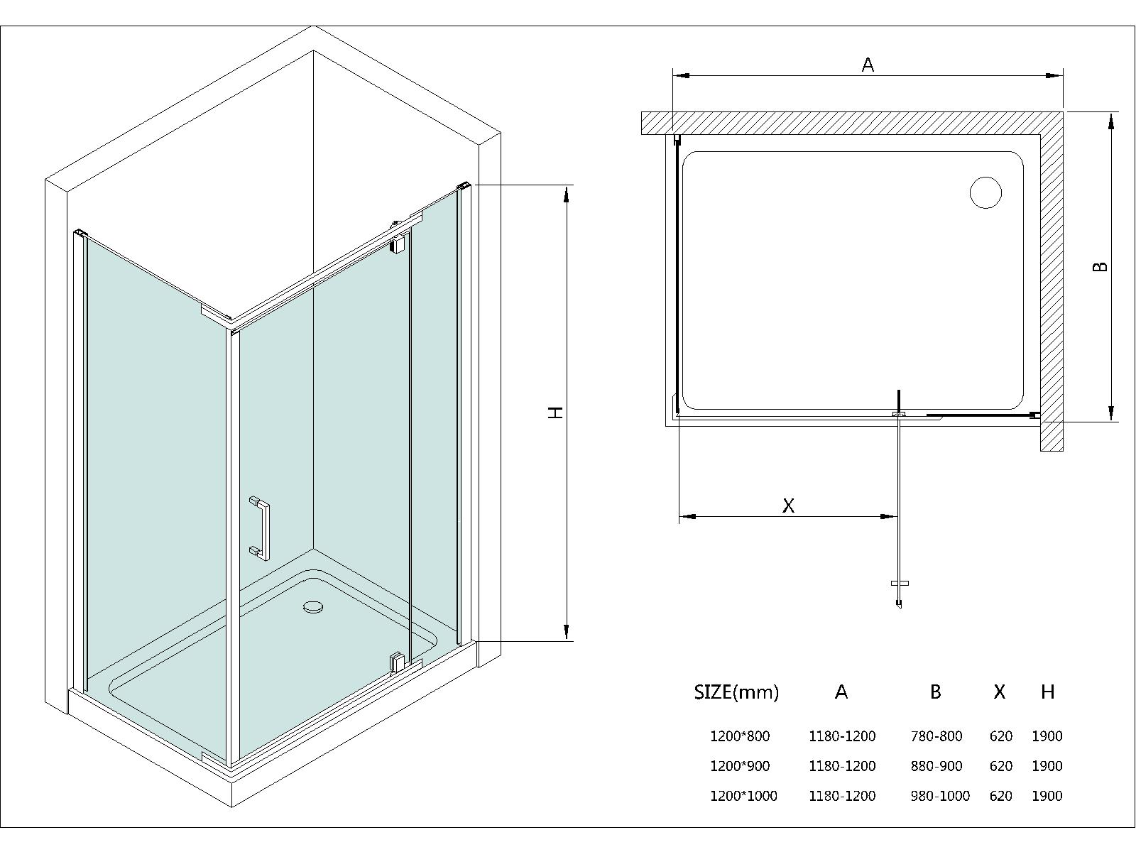 A1909 Pivot Door - Frameless Shower Enclosures
